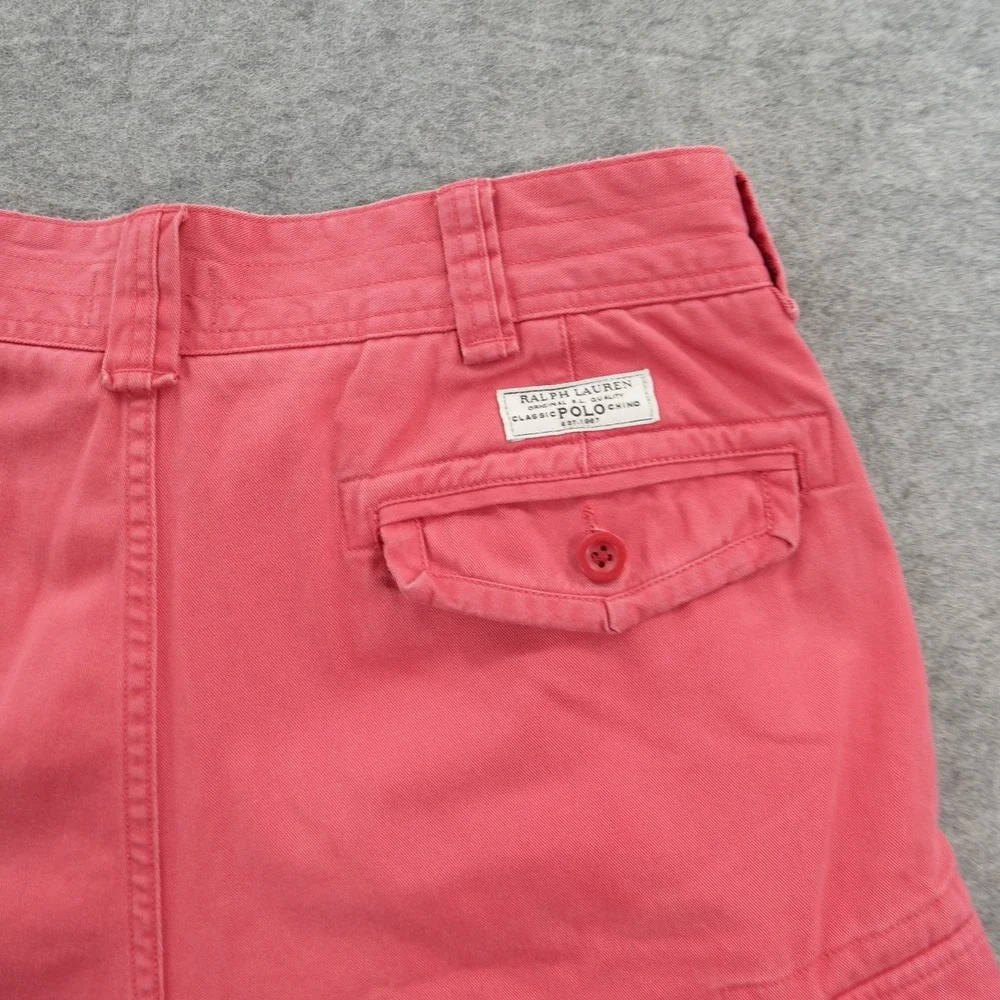 Polo Ralph Lauren Shorts Mens 36 Pink Cargo Pockets Classic Pony Logo 10